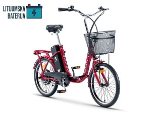 330086 Električni bicikl (250W 36V/10.4Ah lithium) 20" IBIZA crvena
